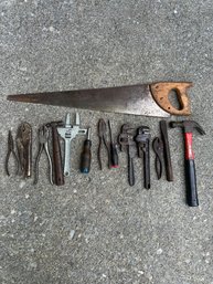 Assorted Hand Tools, Saw, Wrench & More