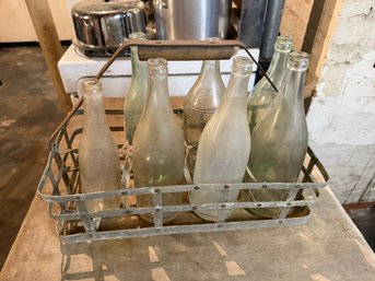 New Haven Glass Bottle Collection With Bottle Holder