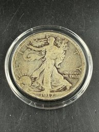 Rare 1917 Walking Liberty Silver Half Dollar