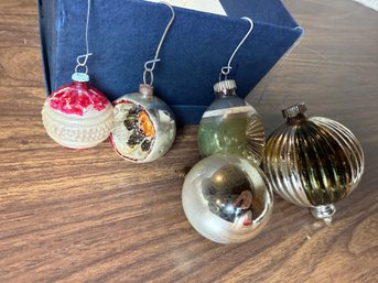 Group Of Midcentury Foil Christmas Ornaments