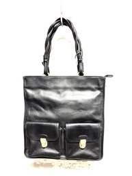 Chic Charles Jourdan - Paris Collection Leather City Tote W/ Slip Lock Exterior Pockets