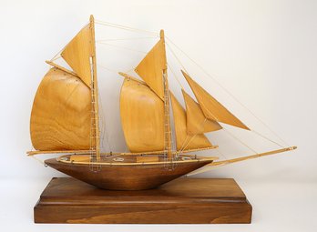 Handcrafted Wooden Gaff Rigged Sailing Schooner