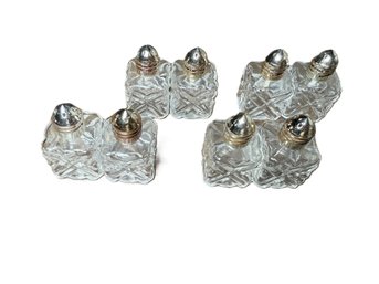 Four Sets Of Glass Salt & Pepper Shakers