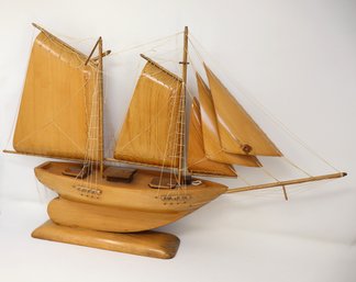 Handcrafted Wooden Sailboat Schooner