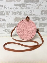 Lucky 7 Brand Pink Straw Woven Purse