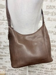 Tignanello Pebbled Genuine Brown Leather Shoulder Satchel/hobo Bag