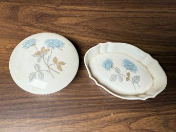 Wedgwood Ice Rose Lidded Box & Trinket Dish