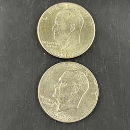 Lot Of 2 Eisenhower Dollars 1976, 1978