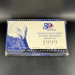 1999 US Mint 50 State Quarters Proof Set With COA