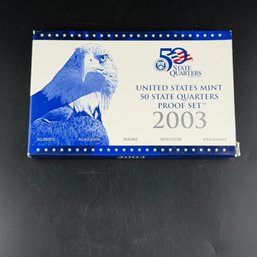 2003 US Mint 50 State Quarters Proof Set With COA
