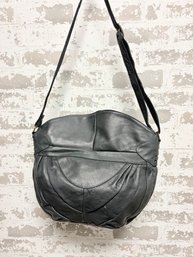 Vintage Charcoal Blue Top Grain Cow Hide Genuine Italian Leather Bag
