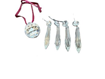 Crystal Christmas Ornament Grouping