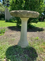 Vintage Cast Cement Bird Bath On Pedestal Garden Decoration
