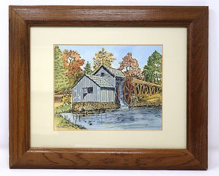 'The Grist Mill, Guildhall, Vermont' Original By Amelia 'Amy' Olenio