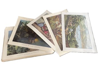 Huge Grouping Of Courier & Ives Reprints C. 1960