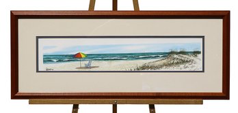 Panoramic Coastal Beach Print By Larry Johnson - Signed