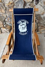 NCAA UCONN HUSKIES WOODEN & CANVAS FOLDING DECK BEACH LAWN CHAIR