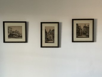 Antique Trio French Etchings, Plates, St. Victor Marseilles, Fascisti & Victoires.