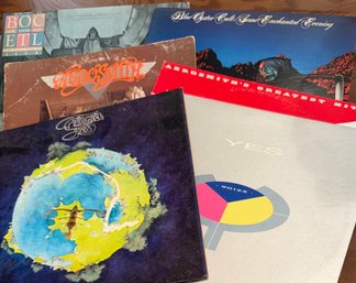 Vinyl LPs - Aerosmith (2), Yes (2), Blue Oyster Cult (2)