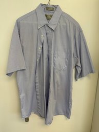 Sheffield Short Sleeve Button-up Shirt Featuring A Pastel Striped Pattern  And Front Chest Pocket