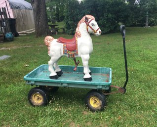 Large Vintage Pressed Steel Mobo Riding Ride-on Toy Horse From England