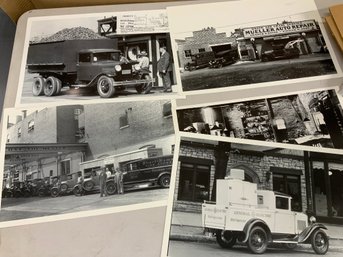 5 Reproduction Black And White Photos 18 X 12 Inch Of Antique Trucks Vehicles