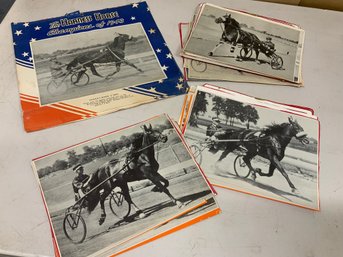1940s Vintage Paper Cut Outs Of Campions Harness Horse Racers And Bound Booklet