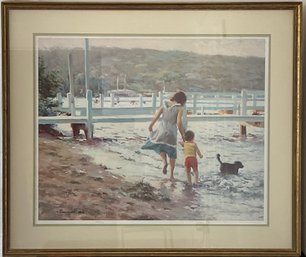 Thompson Signed Lithograph, Beach Stroll 181/1000, COA, 1982