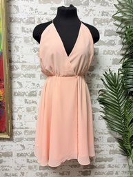 New W/ Tags Haute Hippie Peachy Pink Wrap Front Halter - Retail $325.00 - Size S