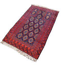 Hand-Knotted Rustic Geometric Accent Rug