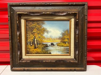 Vintage Original Oil Painting By Artist Maxwell Framed 17.5x15.5 Ref: LM