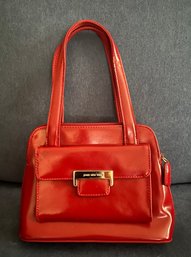 Maroon Faux Leather Handbag Purse