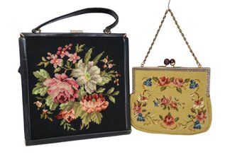 Mid-Century Needlepoint & Petit Point Handbags