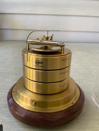 Vintage Barigo Desk Weather Station Made In Germany Stacked Brass Meteorological Cylindrical Drums