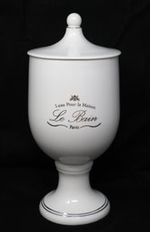 Large Footed Kassatex Le Bain Porcelain Canister/Apothecary Jar With Lid