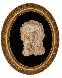 Vintage Porcelain Vignette Mounted And Framed