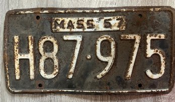 Vintage 1957 MASS License Plate H87-975
