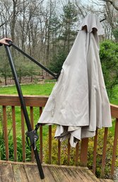 Tan Half Rectangular Round Outdoor Patio Cabana Umbrella