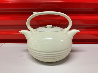 Vintage Mid-Century MCM Twinspout Tea Master Ivory Ceramic Dual Teapot Ref: LM