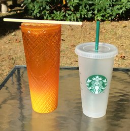 2 Vintage Starbucks Coffee / Soda Drink Cups Glasses