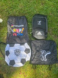 3 String Backpack Bags And An Adidas Sports Bag