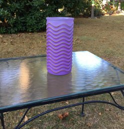 Large Vintage Mod Purple Swirl Flower Bouquet Vase