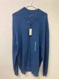 Gh Bass Mens Waffle Style Long Sleeve Blue Shirt New With Tags Size XL Retial $94.00