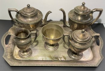 Antique EPNS Silver Plate 6 Pc. Tea Set