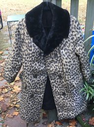 Vintage Mid Century Mod Leopard / Cheetah Game Cat Style Jacket / Coat