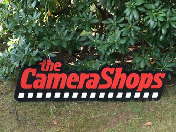 Vintage Huge 'The Camera Shops' Photography Camera Store Advertising Sign