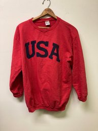 Vintage Pelle Sport USA American Flag Red Sweatshirt Size XL