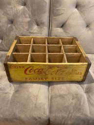 Vintage Coca Cola Yellow Family Size Crate
