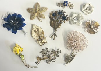 Floral Brooch Lot