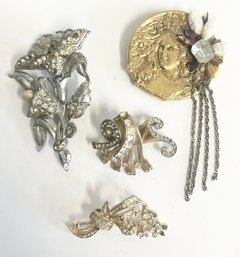 Art Deco Rhinestone Brooches